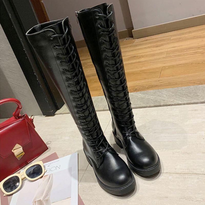 Buty Lucena Do Kolan - Czarny krótki plusz