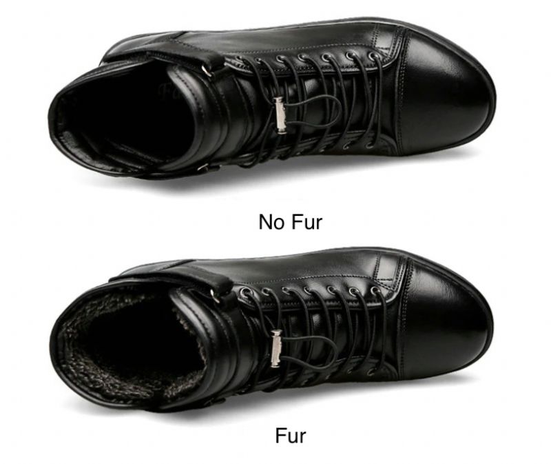 Buty Męskie Adib - Futro Czarne