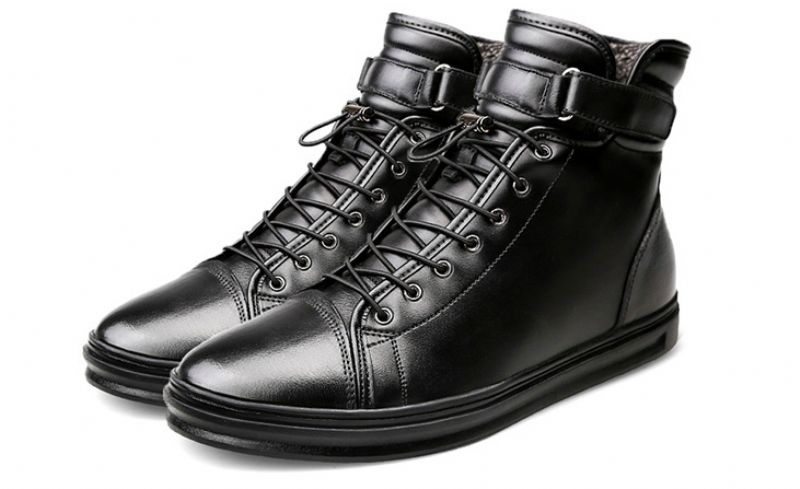 Buty Męskie Adib - Futro Czarne