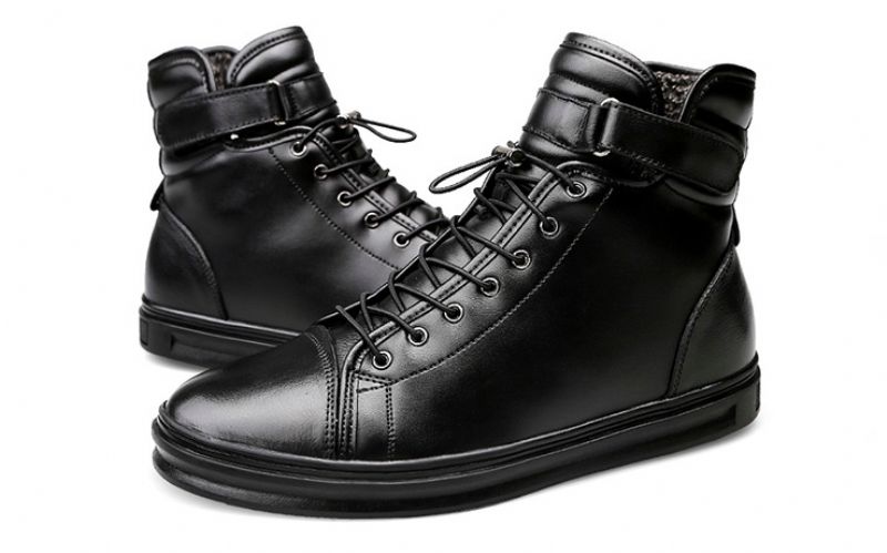 Buty Męskie Adib - Futro Czarne