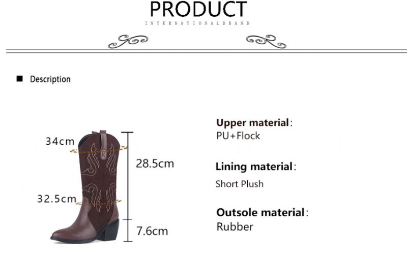 Buty Rubio Do Połowy Łydki - Brązowy