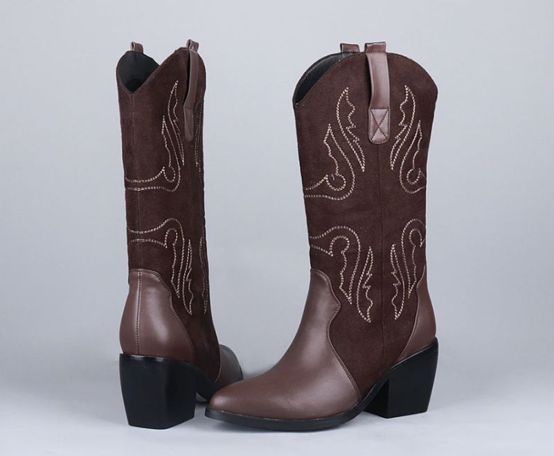 Buty Rubio Do Połowy Łydki - Brązowy