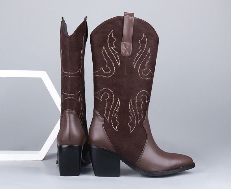 Buty Rubio Do Połowy Łydki - Brązowy