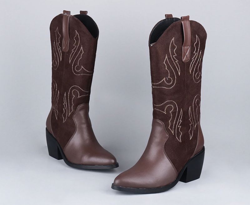 Buty Rubio Do Połowy Łydki - Brązowy