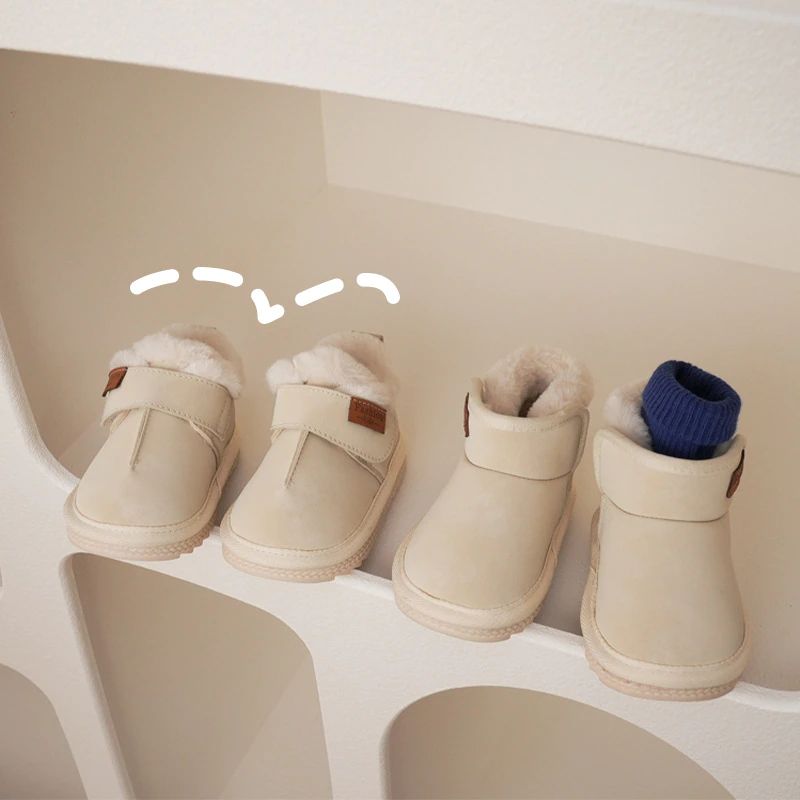 Buty Śnieżne Dla Chłopców Timmy Baby - Beżowe Futro