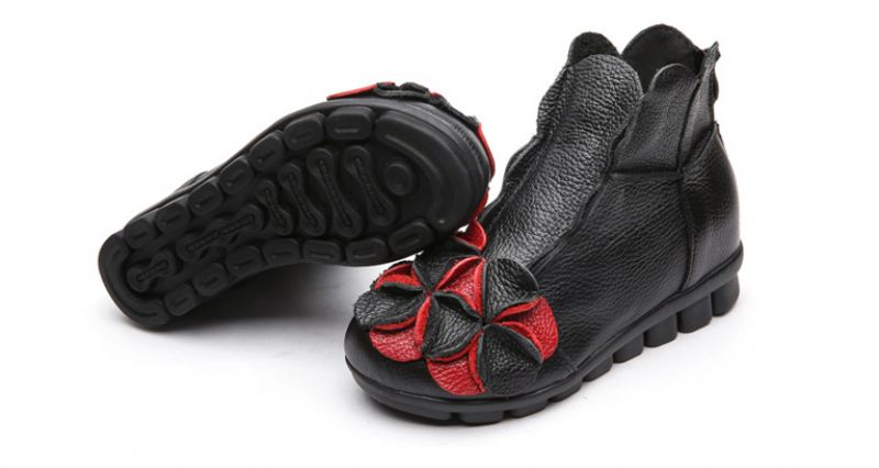 Buty Skórzane Damskie Gaby - Czarny 1