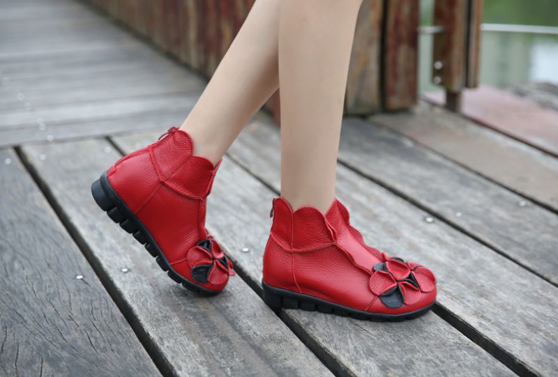 Buty Skórzane Damskie Gaby - Czarny 1