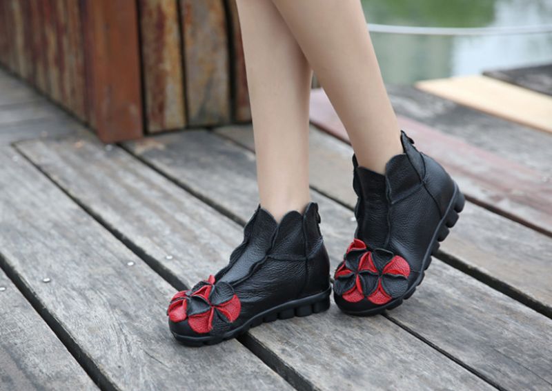 Buty Skórzane Damskie Gaby - Czarny 1