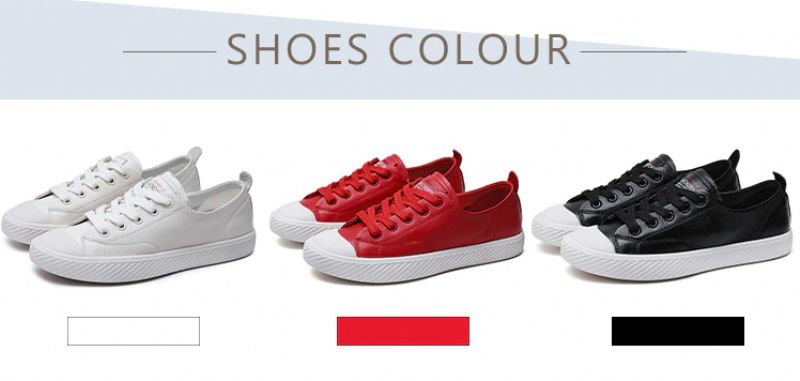 Buty Sportowe Damskie Marley Leather Flat Sneaker - Czerwony