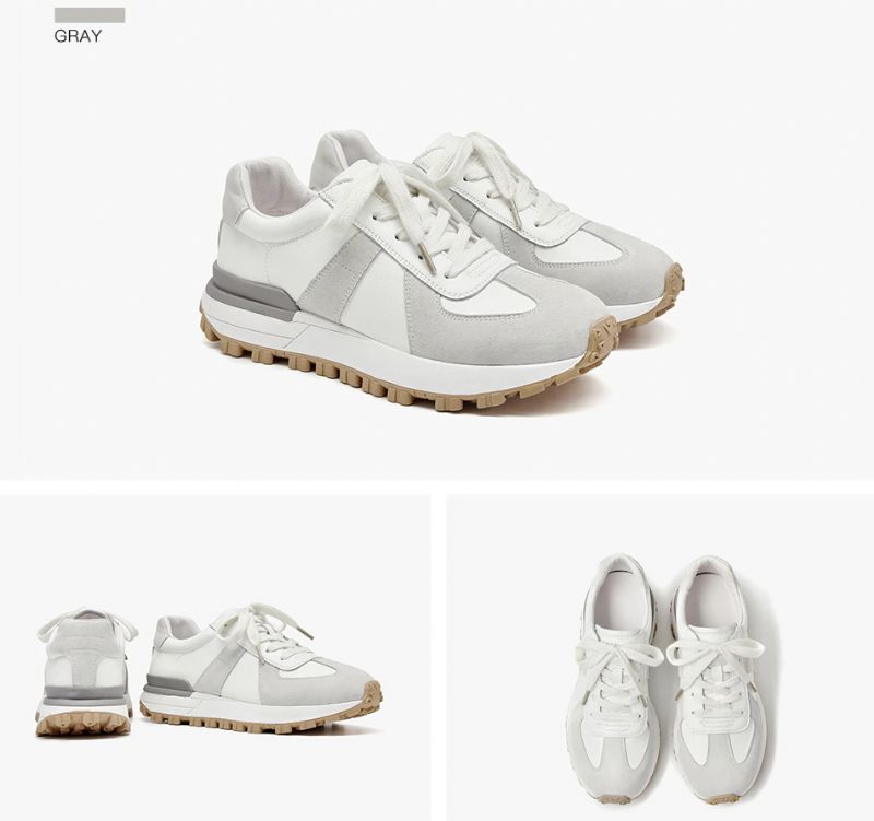 Buty Sportowe Damskie Panina Flat Leather Platform Sneaker - Brązowy