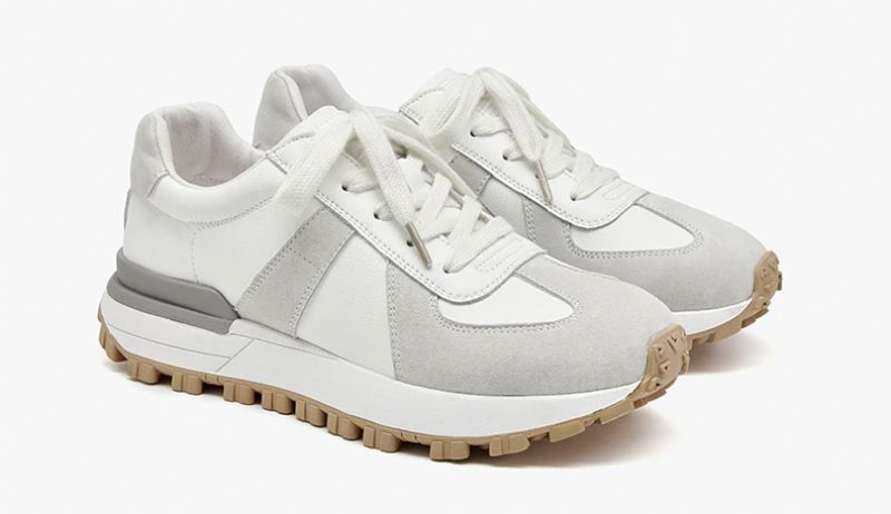 Buty Sportowe Damskie Panina Flat Leather Platform Sneaker - Brązowy