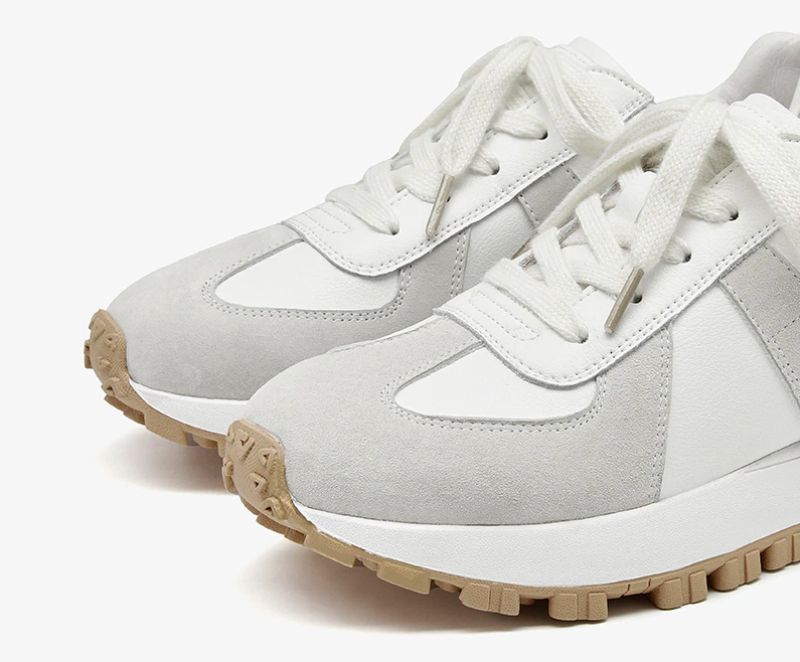 Buty Sportowe Damskie Panina Flat Leather Platform Sneaker - Brązowy
