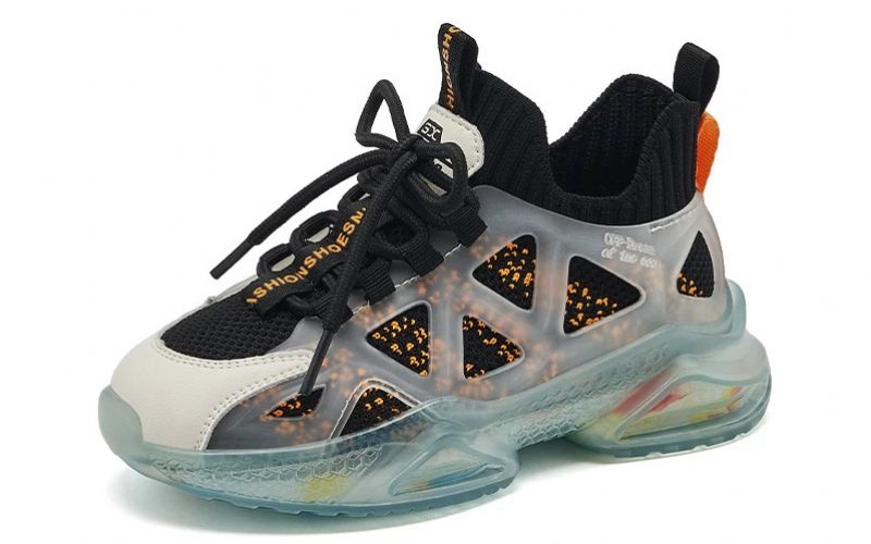 Buty Sportowe Emane Dla Obu Płci Dziecięce Do Biegania - Czarny