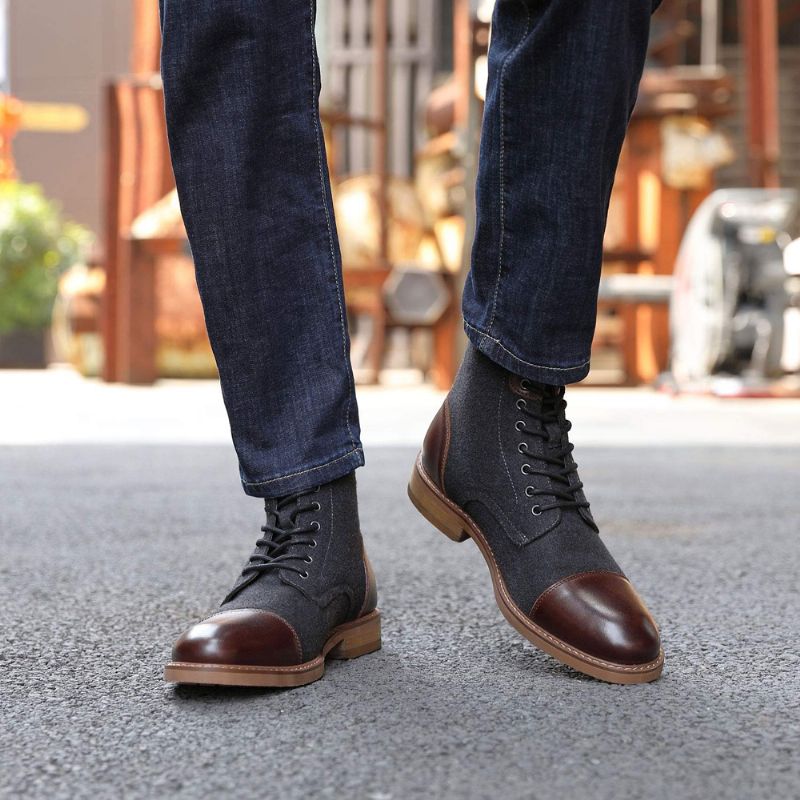 Buty Sznurowane Alex Męskie - Szary