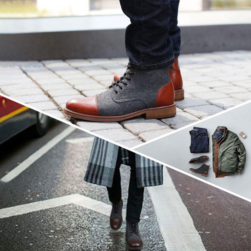 Buty Sznurowane Alex Męskie - Szary