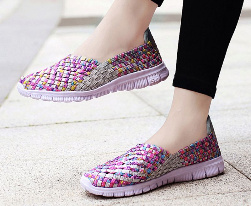 Buty Wsuwane Damskie Lobelia - Fioletoworóżowy łączony