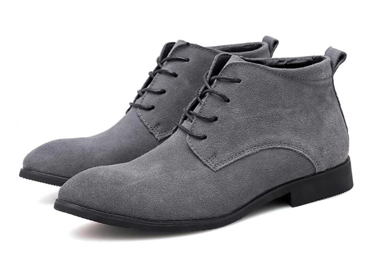 Buty Zamszowe Męskie Clettus - Szary