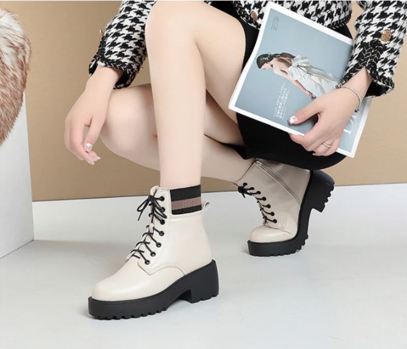 Buty Zimowe Damskie Lameda - Beżowa wełna