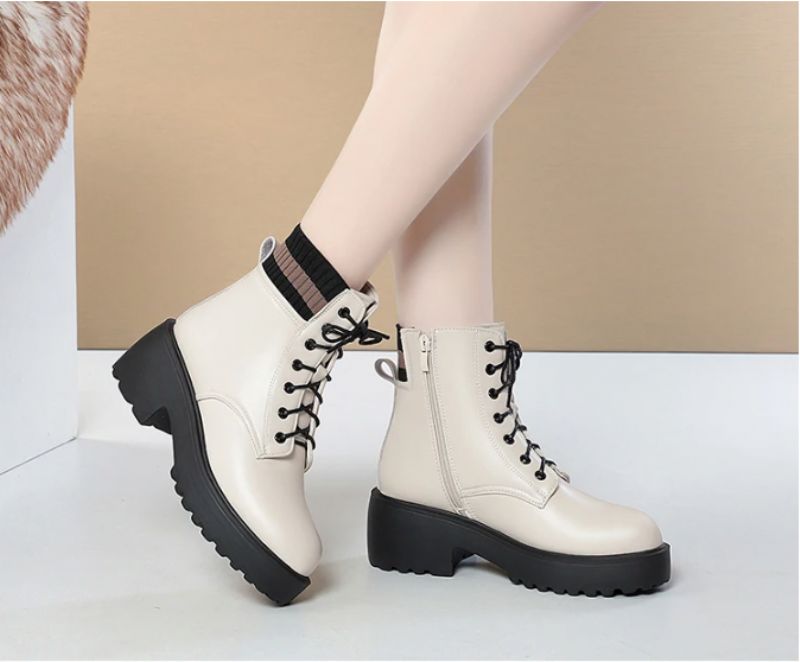 Buty Zimowe Damskie Lameda - Beżowa wełna