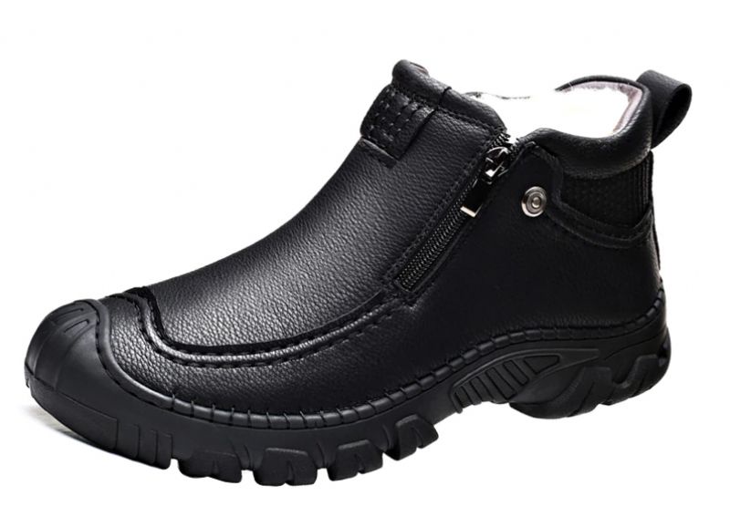 Buty Zimowe Męskie Chrono - Czarne futro