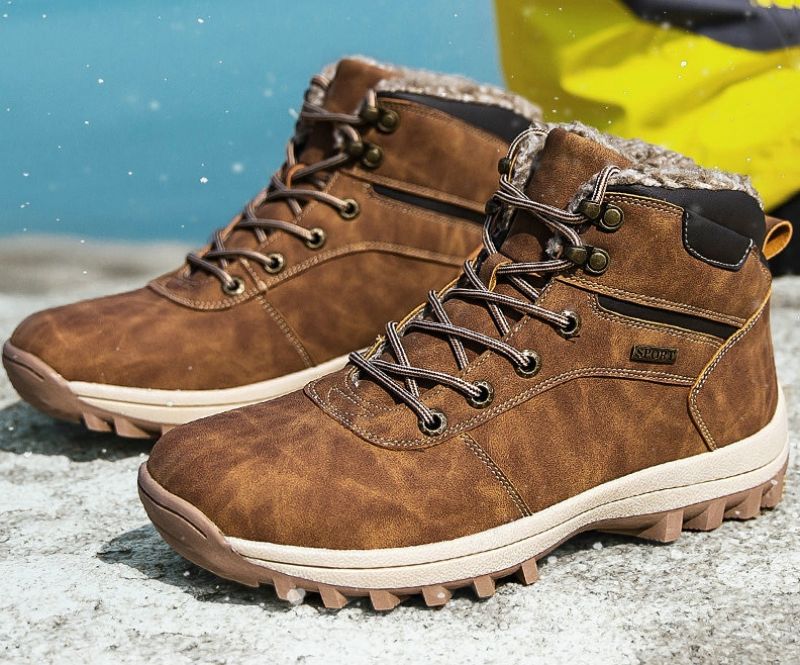 Buty Zimowe Męskie Kassady - Brązowy Futro