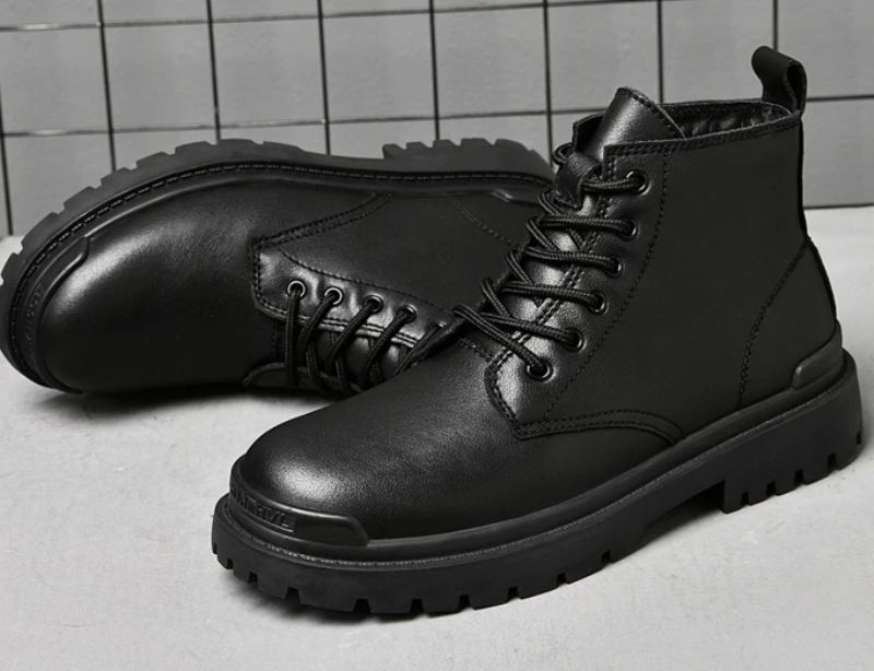 Buty Zimowe Męskie Tod - Czarne Futro