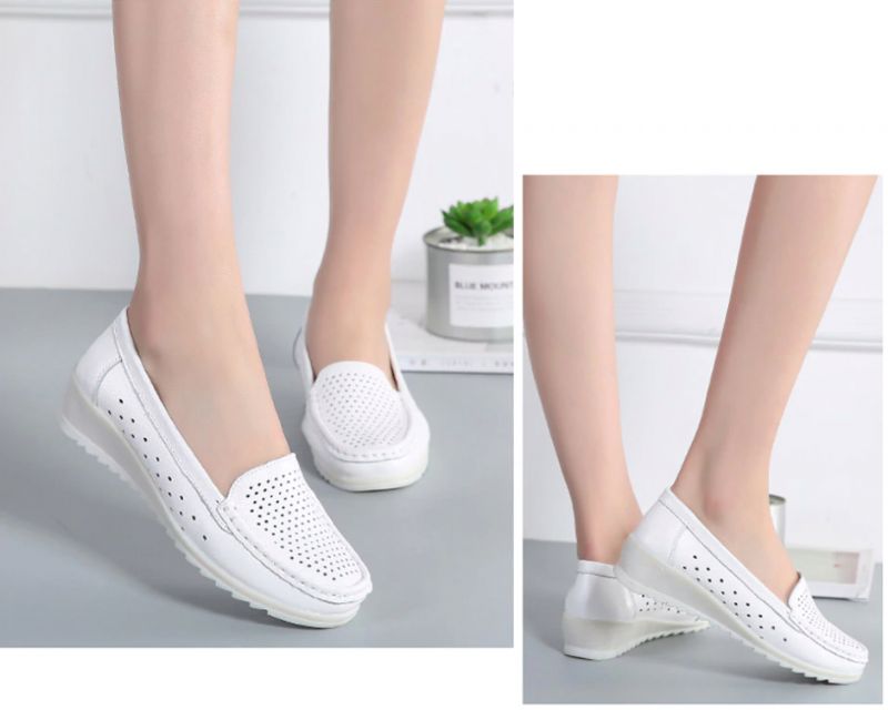 Camelia Damskie Buty Mokasyny - Biały pusty