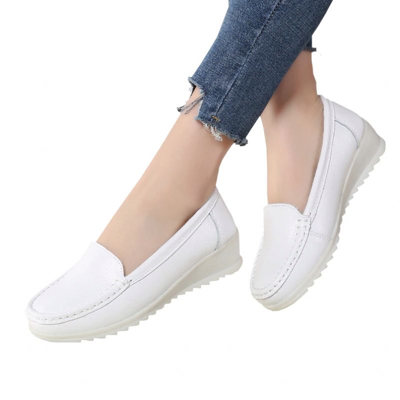 Camelia Damskie Buty Mokasyny - Biały pusty