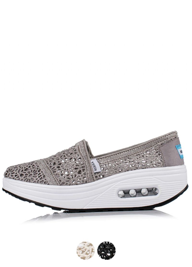 Caridad Damskie Buty Na Platformie Oddychające Slip-on