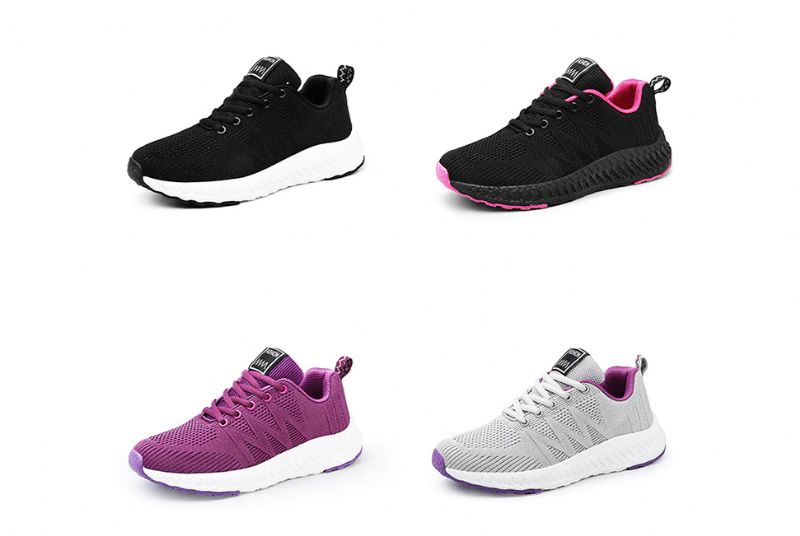 Carlie Damskie Trampki Czarne Buty - CzarnyBiały