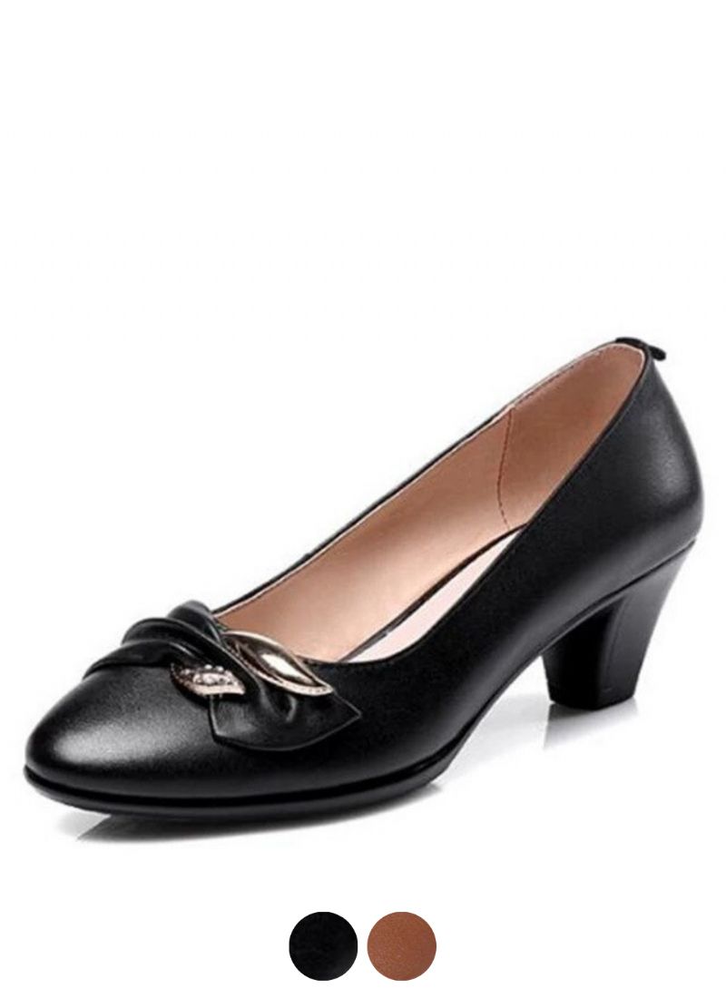 Caroline Damskie Skórzane Buty Na Obcasie