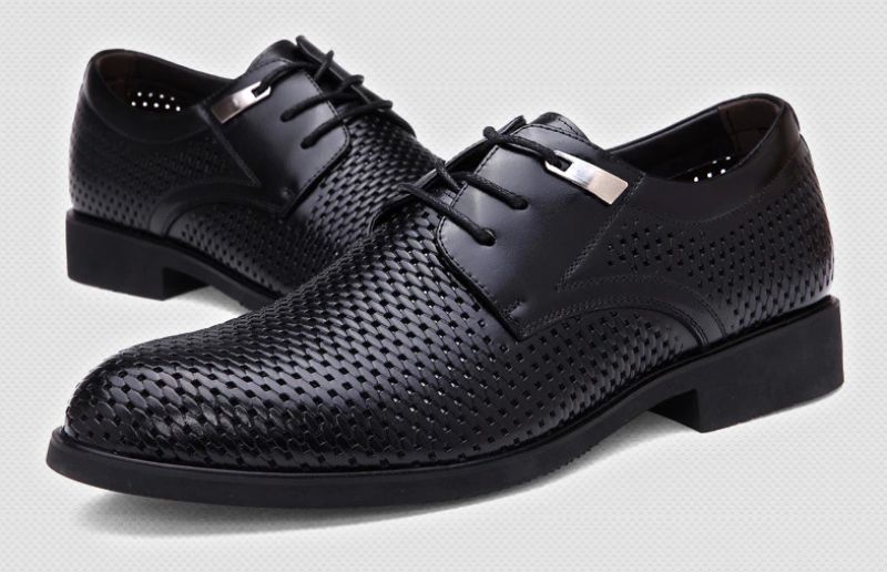 Carrillo Męskie Skórzane Buty Oxford - Czarny