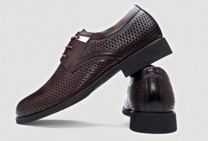 Carrillo Męskie Skórzane Buty Oxford - Czarny