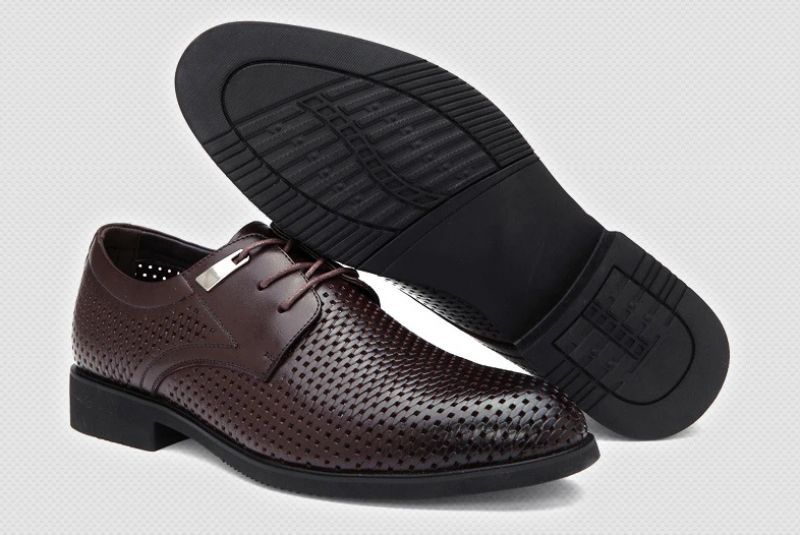 Carrillo Męskie Skórzane Buty Oxford - Czarny