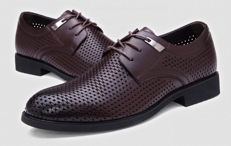Carrillo Męskie Skórzane Buty Oxford - Czarny