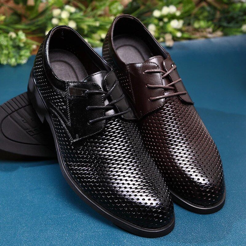 Carrillo Męskie Skórzane Buty Oxford - Czarny