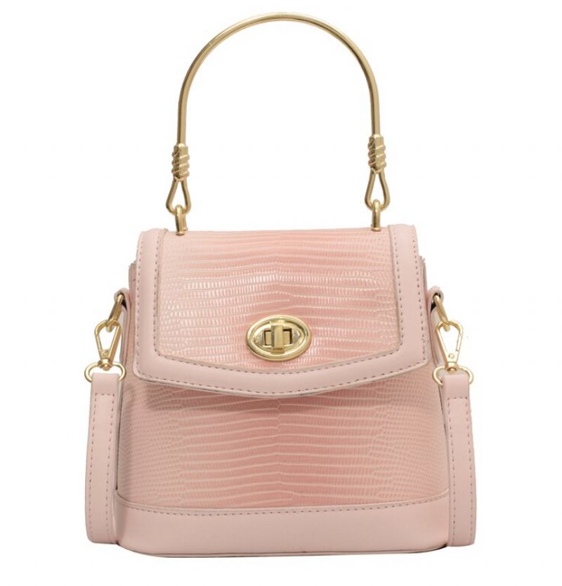 Caruso Damska Mini Torebka Skórzana Crossbody - Różowy