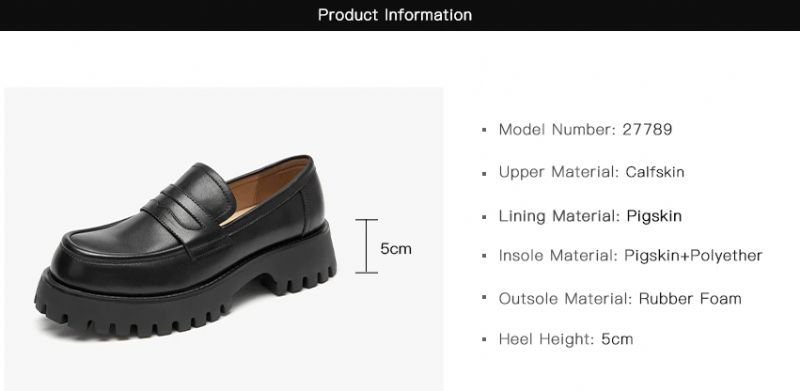 Casey Damskie Buty Typu Loafer Na Platformie - Czarny