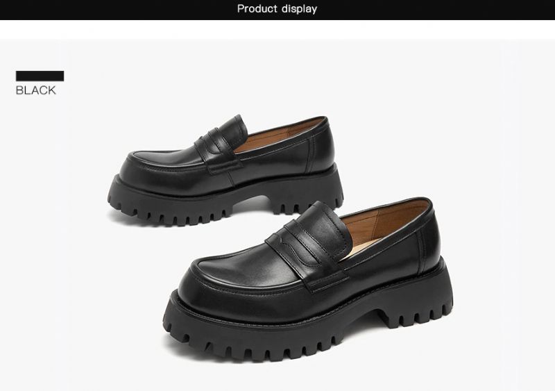 Casey Damskie Buty Typu Loafer Na Platformie - Czarny