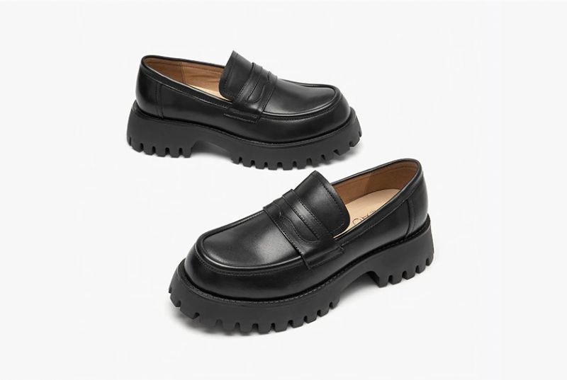 Casey Damskie Buty Typu Loafer Na Platformie - Czarny