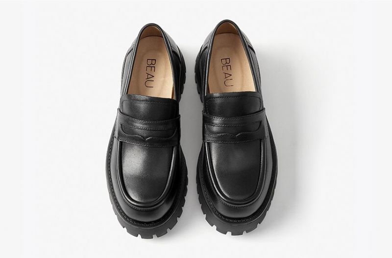 Casey Damskie Buty Typu Loafer Na Platformie - Czarny