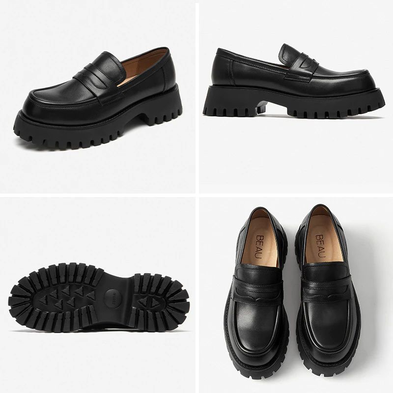 Casey Damskie Buty Typu Loafer Na Platformie - Czarny