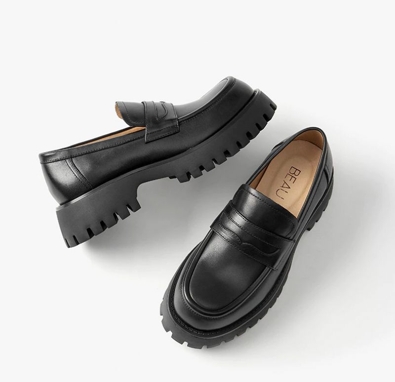 Casey Damskie Buty Typu Loafer Na Platformie - Czarny