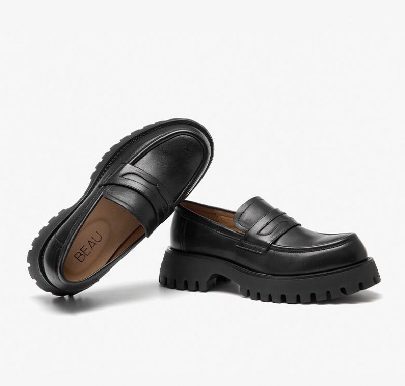 Casey Damskie Buty Typu Loafer Na Platformie - Czarny