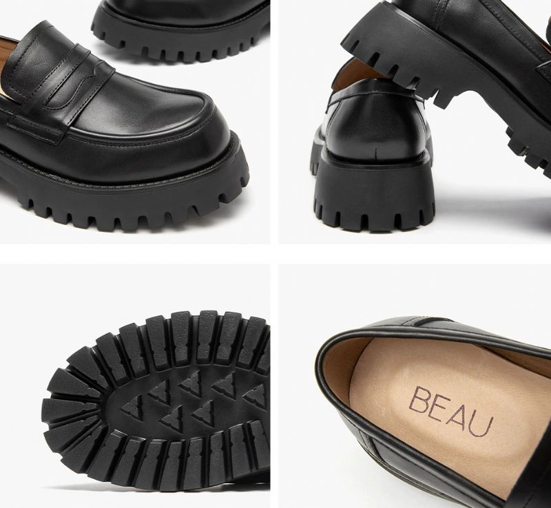 Casey Damskie Buty Typu Loafer Na Platformie - Czarny