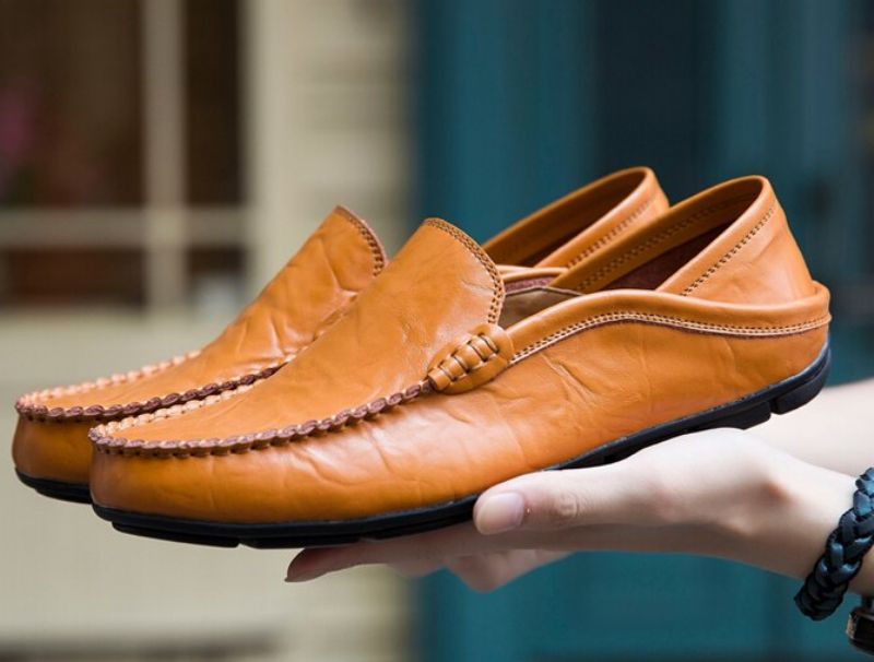 Castañeda Mokasyny Męskie Buty Casualowe - Żółty