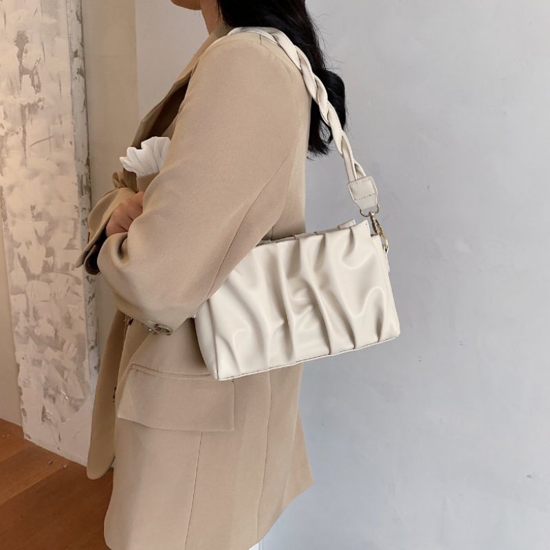 Cata Damska Plisowana Torebka Crossbody - Khaki