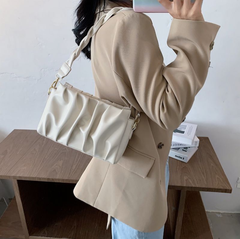 Cata Damska Plisowana Torebka Crossbody - Khaki