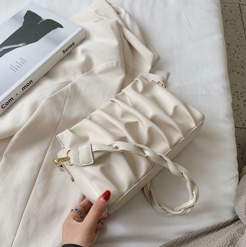 Cata Damska Plisowana Torebka Crossbody - Khaki