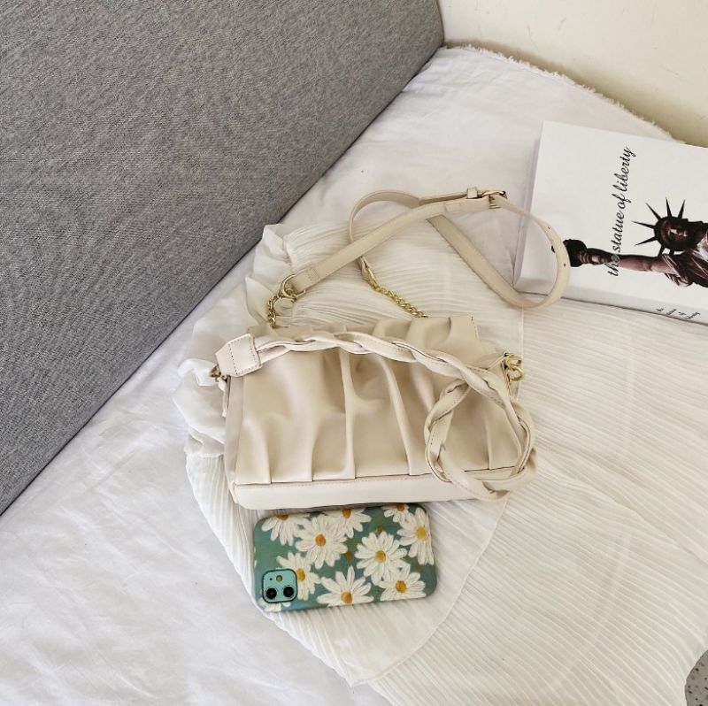 Cata Damska Plisowana Torebka Crossbody - Khaki